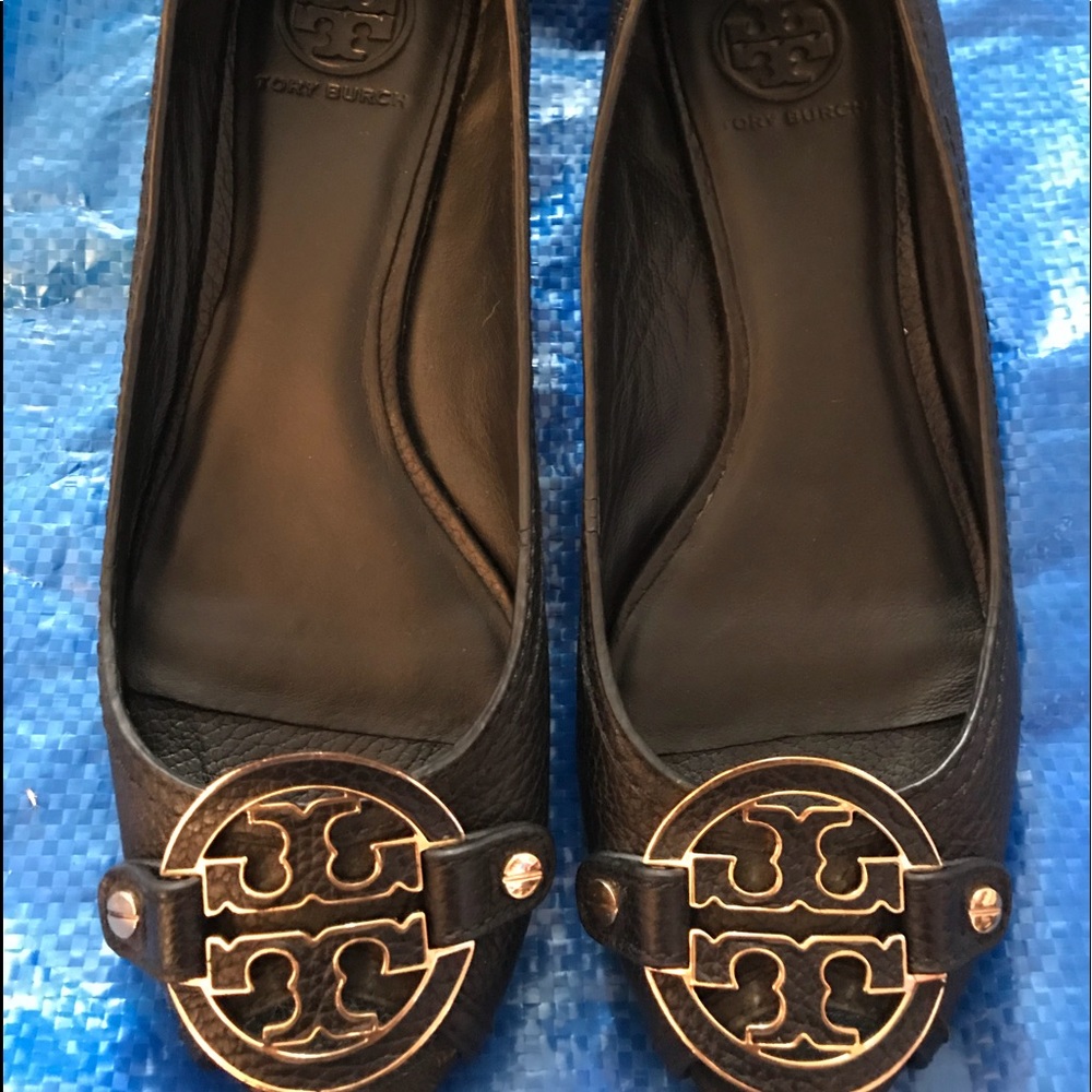 Tory Burch Peep Toe Wedges